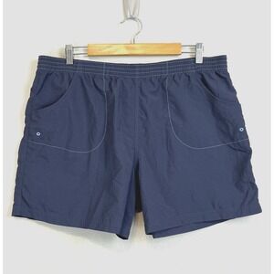 COLUMBIA Womens XL Shorts Swim Water Paddle‎ Kayak Quick Dry Blue Elastic Waist